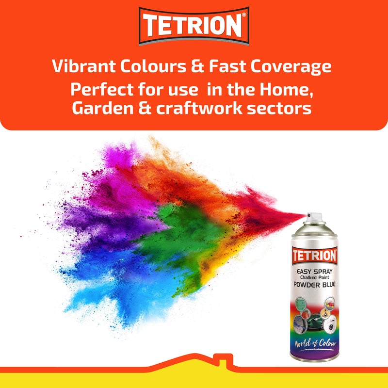 Tetrion Easy Spray Paint - 400ml Dark Blue Easy to Apply, All-Purpose Acrylic Spray for Indoor & Outdoor Use - Long-Lasting Finish for Wood, Metal, Plastic, Ceramic & More - Image 4